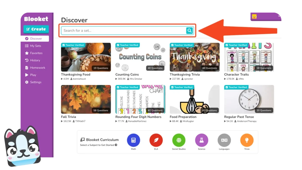 Discover – Find Public Question Sets