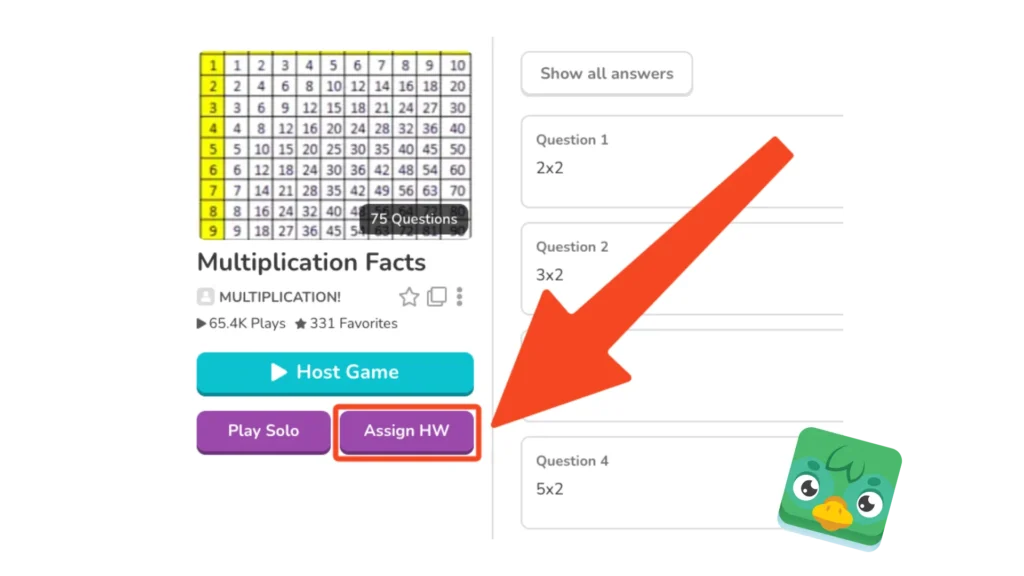 Homework – Assign Games for Practice